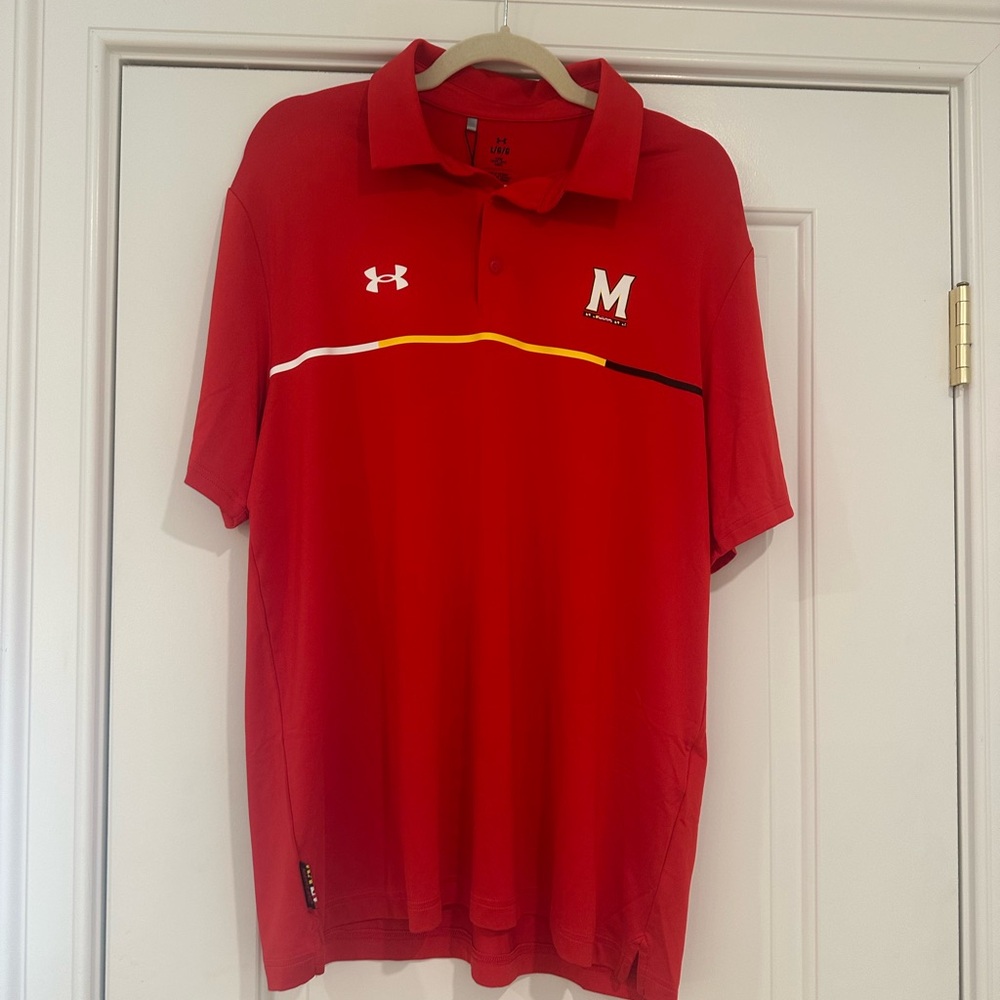 Under Armour Maryland Men's Polo Shirt in Red with Logo